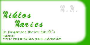 miklos marics business card